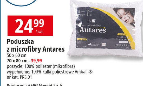 Poduszka antares 70 x 80 cm Amw promocja w Leclerc