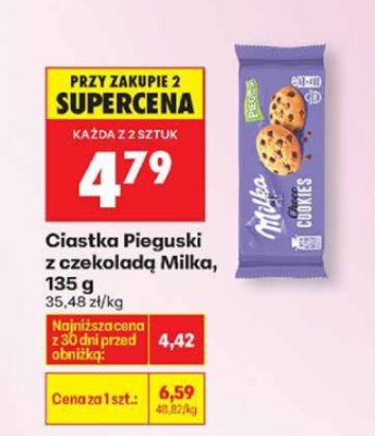 Ciastka Pieguski z czekoladą Milka promocja w Biedronka