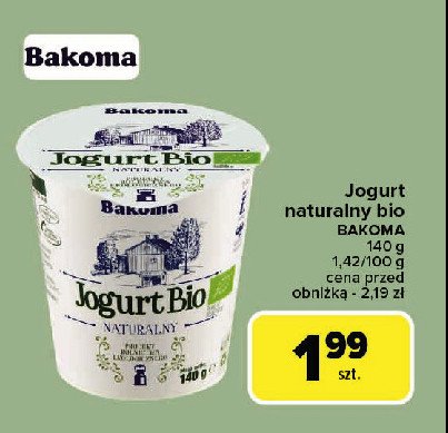 Jogurt naturalny Bakoma jogurt bio promocja