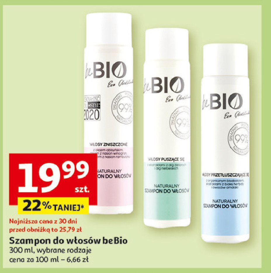 Naturalny szampon do włosów przetłuszczających się Be bio promocja w Biedronka