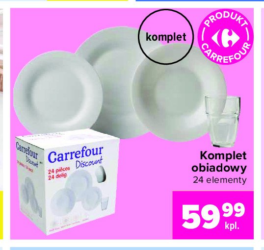 Zestaw obiadowy 24-cz臋艣ciowy Carrefour discount promocja