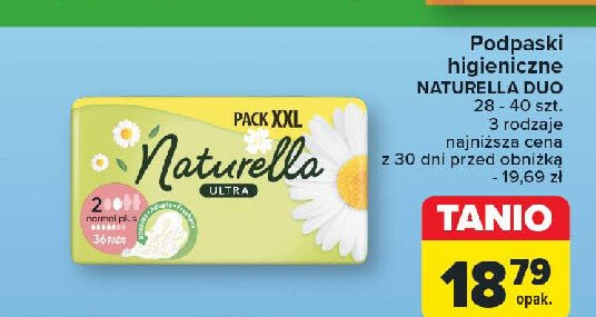 Podpaski higieniczne super plus Naturella ultra promocja w Carrefour Market