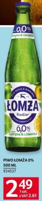 Piwo Łomża 0% promocja w Selgros