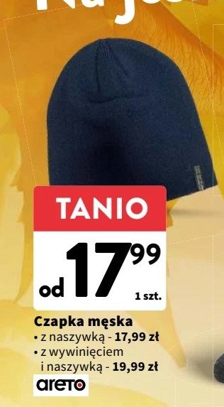 Czapka m臋ska z naszywk膮 Areto promocja