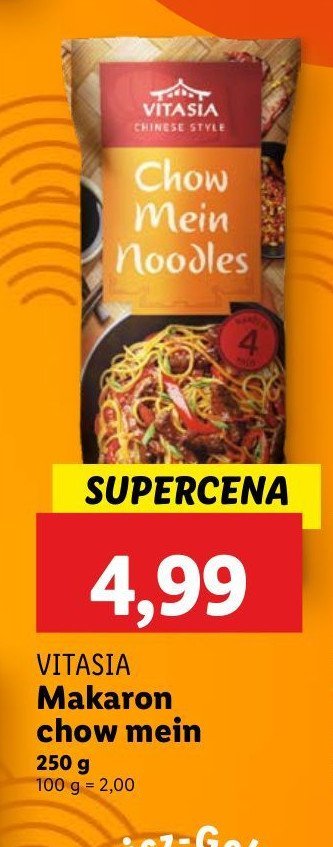 Makaron chow mein Vitasia promocja w Lidl