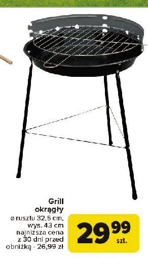 Grill okrągły 32.5 cm promocja w Carrefour