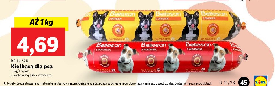 Kie艂basa dla psa z wo艂owin膮 Bellosan promocja