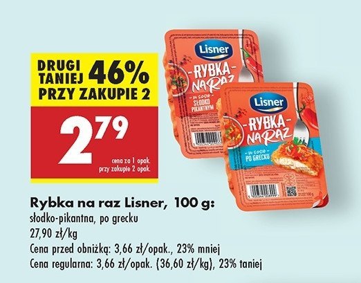 Słodko - pikantna Lisner rybka na raz promocja w Biedronka