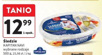 Śledzie KAPITAN NAVI wybrane rodzaje promocja w Intermarche