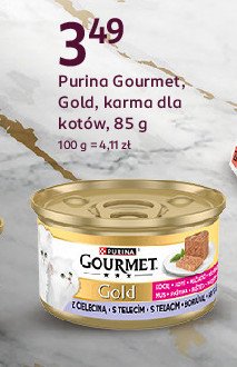 Karma dla kota z cielęciną Purina gourmet gold promocja w Rossmann