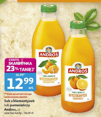 Sok z klementynek Andros promocja w Auchan