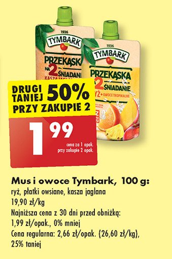 Przek膮ska jogurt & zbo偶a owoce tropikalne TYMBARK PRZEK膭SKA promocja