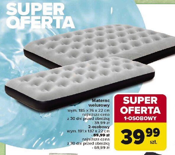 Materac 2-osobowy 191 x 137 x 22 cm promocja