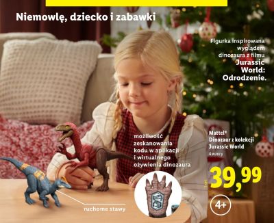 Dinozaur z kolekcji Jurassic World Mattel promocja w Lidl