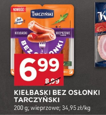 Kiełbaski bez osłonki Tarczyński promocja w Stokrotka