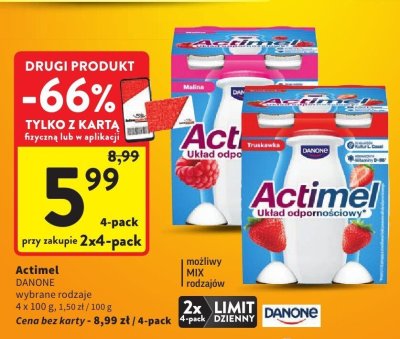 Napój Actimel DANONE wybrane rodzaje promocja w Intermarche