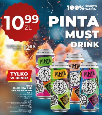 Piwo PINTA MUST DRINK NEW ONE 0,5 L promocja w Duży Ben