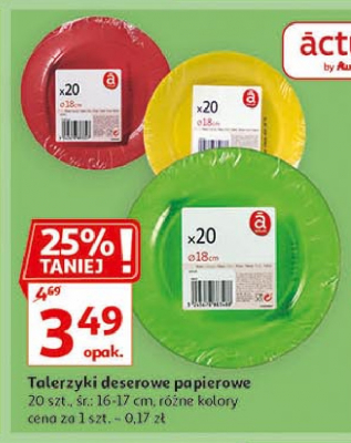 Talerzyki deserowe papierowe 18 cm zielone Actuel promocja