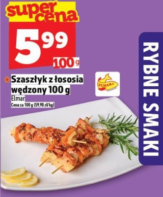 Szaszłyk z łososia wędzony 100 g promocja w TOPAZ