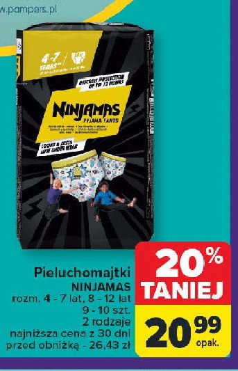 Pieluchomajtki 4-7 lat Ninjamas promocja