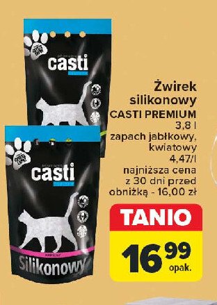 Żwirek silikonowy dla kota kwiatowy Casti promocja w Carrefour Market