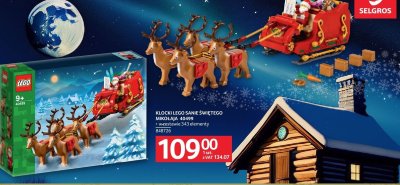 Klocki LEGO Sanie Świętego Mikołaja 40499 w zestawie 343 elementy 848726 promocja w Selgros