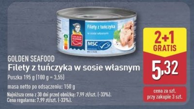 Filety z tuńczyka w sosie własnym Golden seafood promocja