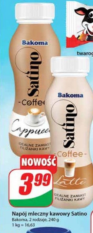 Napój kawowy latte Bakoma satino promocja