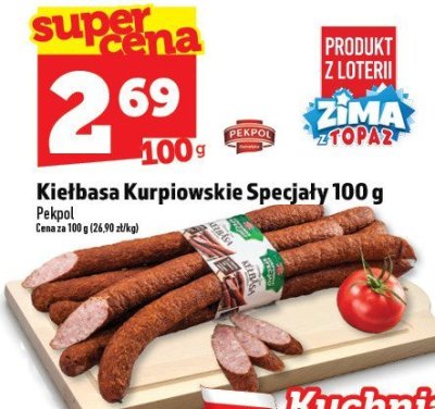 Kiełbasa Kurpiowskie Specjały Pekpol 100 g promocja w TOPAZ