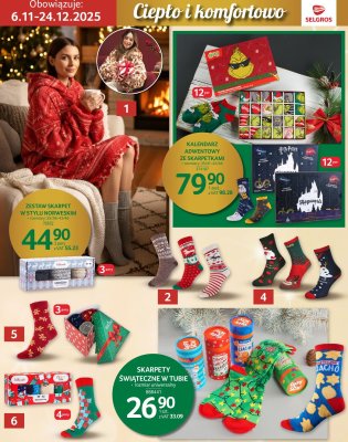 Skarpety świąteczne rozmiar uniwersalny promocja w Selgros
