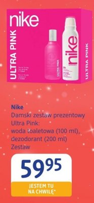 Damski zestaw prezentowy Nike Ultra Pink: woda toaletowa (100 ml), dezodorant (200 ml) promocja w Drogerie DM