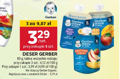 Deserek jabłko banan truskawka Gerber natual for baby promocja