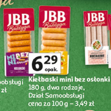 Kiełbaski drobiowe z filetem mini bez osłonki Jbb bałdyga promocja w Auchan