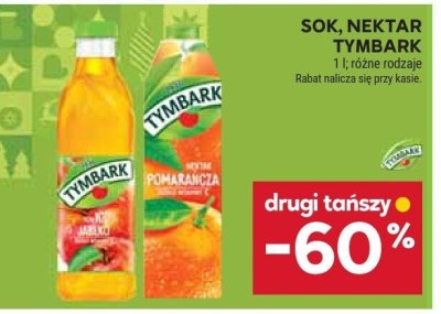 Sok/nektar Tymbark 1l różne rodzaje promocja w Stokrotka