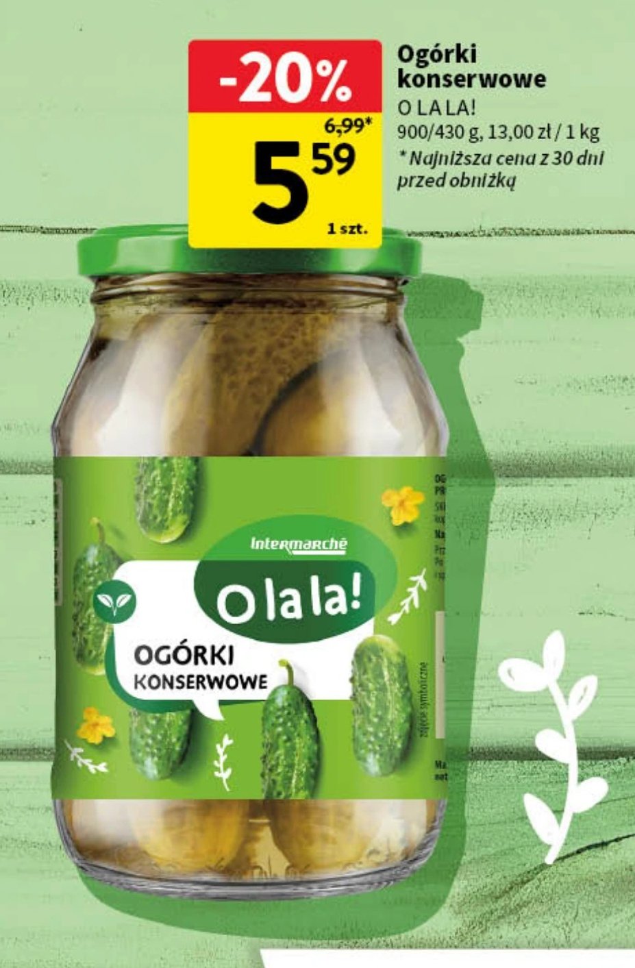 Ogórki konserwowe Intermarche o la la! promocja w Intermarche