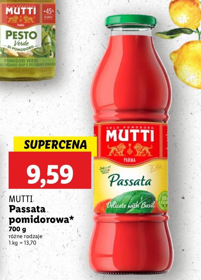 Passata pomidorowa z bazylią Mutti promocja