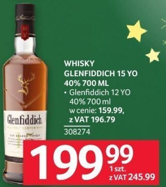 Whisky Glenfiddich 15 YO 40% 700 ml promocja w Selgros