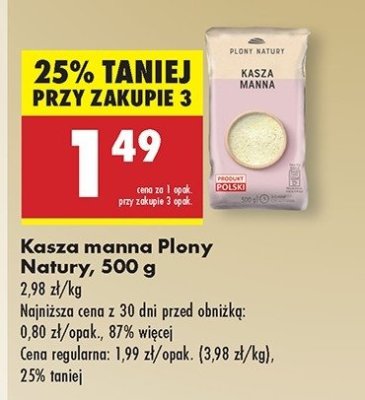 Kasza manna Plony natury promocja