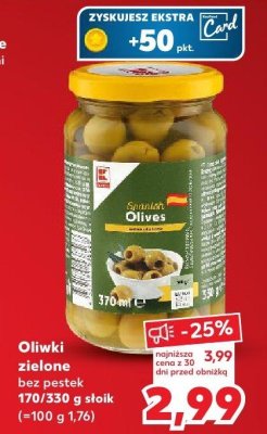 Oliwki zielone bez pestek  promocja w Kaufland