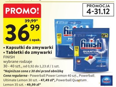 Kapsułki do zmywarki / tabletki do zmywarki Finish wybrane rodzaje 30 - 40 szt. promocja w Intermarche