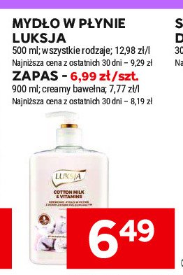 Mydło w płynie cotton milk & vitamins Luksja essence promocja