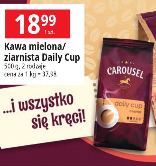 Kawa Carousel daily cup classic promocja w Leclerc