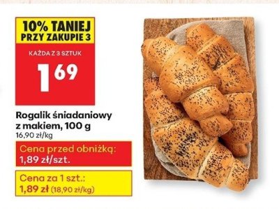 Rogalik śniadaniowy z makiem promocja w Biedronka