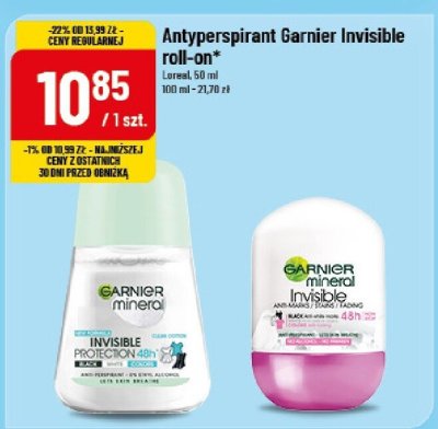 Antyperspirant Garnier Invisible roll-on promocja w POLOmarket