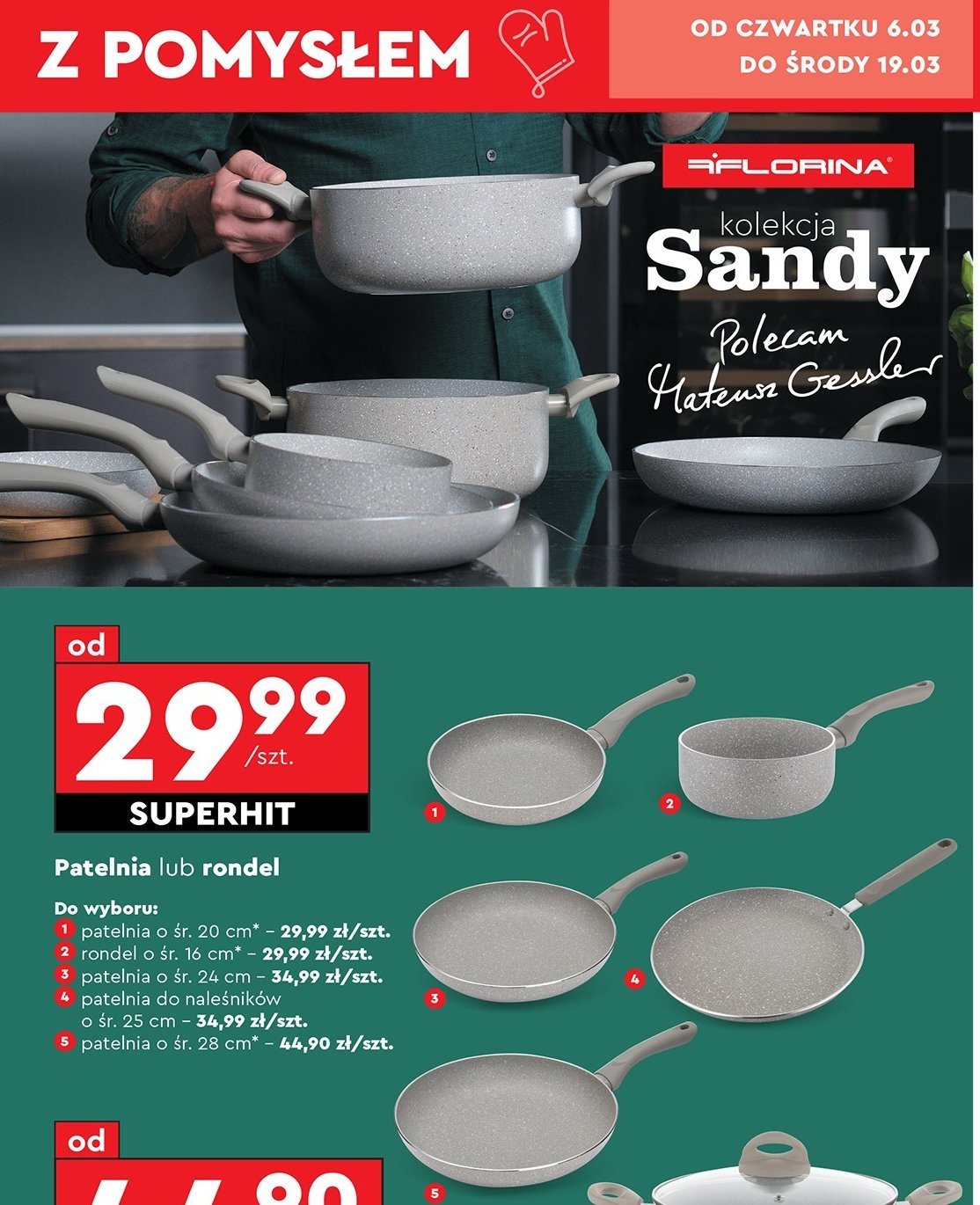 Patelnia do naleśników sandy 25 cm Florina (florentyna) promocja w Biedronka