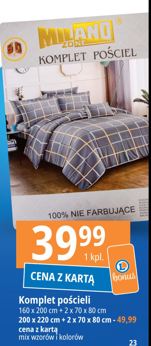 Komplet poscieli 160 x 200 cm + 2 x 70 x 80 cm MILANO promocja