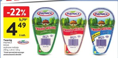 Twaróg wiejski klinek chudy 250g promocja w Intermarche