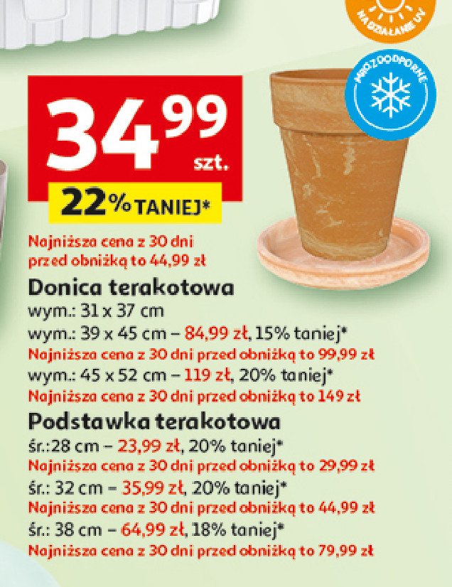 Donica terakotowa 45 x 52 cm promocja w Auchan