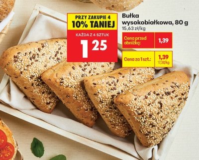 Bułka wysokobiałkowa, 80 g promocja w Biedronka