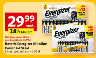 Baterie Energizer Alkaline Power AA/AAA promocja w Auchan